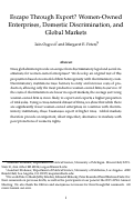 Cover page: Escape Through Export? Women-Owned Enterprises, Domestic Discrimination, and Global Markets