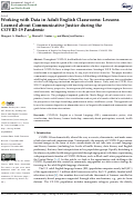 Cover page: Working with Data in Adult English Classrooms: Lessons Learned about Communicative Justice during the COVID-19 Pandemic