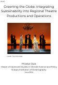 Cover page: Greening the Globe: Integrating Sustainability into Regional Theatre Productions and Operations