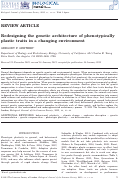 Cover page: Redesigning the genetic architecture of phenotypically plastic traits in a changing environment