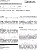 Cover page: Lung Cancer as a Second Primary Malignancy: Increasing Prevalence and Its Influence on Survival