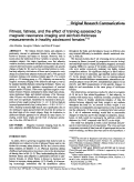 Cover page: Fitness, fatness, and the effect of training assessed by magnetic resonance imaging and skinfold-thickness measurements in healthy adolescent females