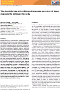 Cover page: The bumble bee microbiome increases survival of bees exposed to selenate toxicity