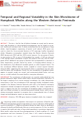 Cover page: Temporal and Regional Variability in the Skin Microbiome of Humpback Whales along the Western Antarctic Peninsula.