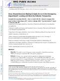 Cover page: Does Shared Decision Making Actually Occur in the Emergency Department? Looking at It from the Patients’ Perspective