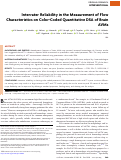 Cover page: Interrater Reliability in the Measurement of Flow Characteristics on Color-Coded Quantitative DSA of Brain AVMs.