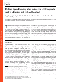 Cover page: Distinct ligand binding sites in integrin α3β1 regulate matrix adhesion and cell–cell contact