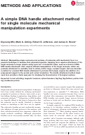 Cover page: A simple DNA handle attachment method for single molecule mechanical manipulation experiments