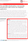 Cover page: The 2nd DBCLS BioHackathon: interoperable bioinformatics Web services for integrated applications