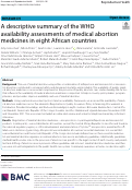 Cover page: A descriptive summary of the WHO availability assessments of medical abortion medicines in eight African countries.