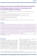 Cover page: Expression Profiling of the Wheat Pathogen Zymoseptoria tritici Reveals Genomic Patterns of Transcription and Host-Specific Regulatory Programs