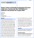 Cover page: Organic Carbon and Disinfection Byproduct Precursor Loads from a Constructed, Non-Tidal Wetland in California's Sacramento–San Joaquin Delta