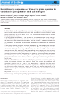 Cover page of Evolutionary responses of invasive grass species to variation in precipitation and soil nitrogen