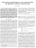 Cover page: Weak Variations Optimal Boundary Control of Hyperbolic PDEs with Application to Traffic Flow and Delay Systems