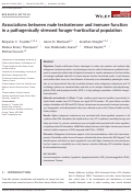 Cover page: Associations between male testosterone and immune function in a pathogenically stressed forager‐horticultural population