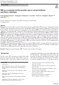 Cover page: MRI as a screening tool for prostate cancer: current evidence and future challenges