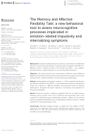 Cover page: The Memory and Affective Flexibility Task: a new behavioral tool to assess neurocognitive processes implicated in emotion-related impulsivity and internalizing symptoms.