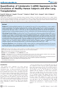 Cover page: Quantification of Cytokeratin 5 mRNA Expression in the Circulation of Healthy Human Subjects and after Lung Transplantation