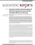 Cover page: Genomic and functional analysis of the host response to acute simian varicella infection in the lung.