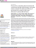 Cover page: Protocol for a seamless phase 2A-phase 2B randomized double-blind placebo-controlled trial to evaluate the safety and efficacy of benfotiamine in patients with early Alzheimers disease (BenfoTeam).