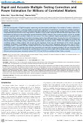 Cover page: Rapid and Accurate Multiple Testing Correction and Power Estimation for Millions of Correlated Markers