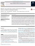 Cover page: Effortful control and early academic achievement of Chinese American children in immigrant families