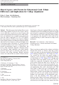 Cover page: Shared Agency with Parents for Educational Goals: Ethnic Differences and Implications for College Adjustment