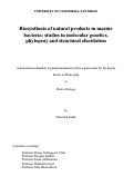 Cover page: Biosynthesis of natural products in marine bacteria : studies in molecular genetics, phylogeny and structural elucidation