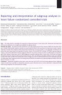 Cover page: Reporting and interpretation of subgroup analyses in heart failure randomized controlled trials