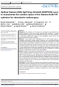 Cover page: OptImal Gamma kNife lIghTnIng sOlutioN (IGNITION) score to characterize the solution space of the Gamma Knife FIP optimizer for stereotactic radiosurgery