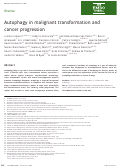 Cover page: Autophagy in malignant transformation and cancer progression