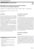 Cover page: Minimally invasive colorectal cancer procedures in patients with obesity: an interdisciplinary approach