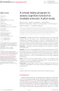 Cover page: A virtual reality program to assess cognitive function in multiple sclerosis: A pilot study.