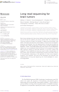 Cover page: Long-read sequencing for brain tumors.