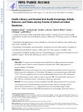 Cover page: Health Literacy and Parental Oral Health Knowledge, Beliefs, Behavior, and Status Among Parents of American Indian Newborns