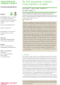 Cover page: The fetal programming of telomere biology hypothesis: an update