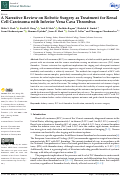 Cover page: A Narrative Review on Robotic Surgery as Treatment for Renal Cell Carcinoma with Inferior Vena Cava Thrombus.