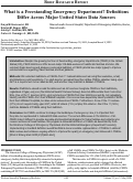 Cover page: What is a Freestanding Emergency Department? Definitions Differ Across Major United States Data Sources