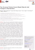 Cover page: Two Accessory Proteins Govern MmpL3 Mycolic Acid Transport in Mycobacteria