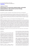 Cover page: Associations of immunity-related single nucleotide polymorphisms with overall survival among prostate cancer patients.