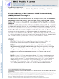 Cover page: Pharmacotherapy of the Preschool ADHD Treatment Study&nbsp;(PATS) Children Growing Up