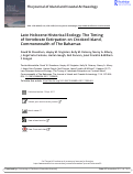 Cover page: Late Holocene Historical Ecology: The Timing of Vertebrate Extirpation on Crooked Island, Commonwealth of The Bahamas