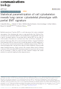 Cover page: Statistical parametrization of cell cytoskeleton reveals lung cancer cytoskeletal phenotype with partial EMT signature