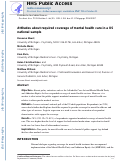 Cover page: Attitudes About Required Coverage of Mental Health Care in a U.S. National Sample