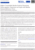 Cover page: Higher Comorbidity Burden Predicts Worsening Neurocognitive Trajectories in People with Human Immunodeficiency Virus