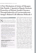 Cover page: A new mechanism of action of glucagon‐like peptide‐1 agonist in hepatic steatosis: Promotion of hepatic insulin clearance through induction of carcinoembryonic antigen‐related cell adhesion molecule 1