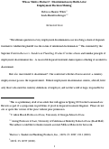 Cover page: Whose Motive Matters?: Discrimination in Multi-Actor Employment Decision Making