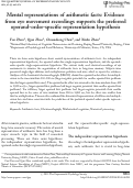 Cover page: Mental representations of arithmetic facts: Evidence from eye movement recordings supports the preferred operand-order-specific representation hypothesis