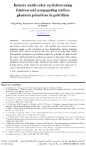Cover page: Remote multi-color excitation using femtosecond propagating surface plasmon polaritons in gold films