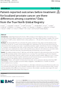 Cover page: Patient-reported outcomes before treatment for localized prostate cancer: are there differences among countries? Data from the True North Global Registry.